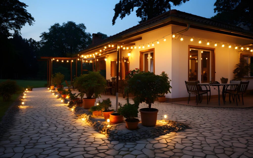 summer evening terrace