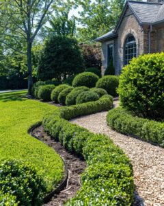 Make your home's entrance inviting with vibrant plants and a delightful stone path!